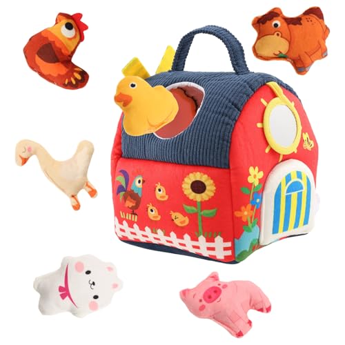 Scheune mit Bauernhoftieren,Babyspielzeug für 6 Monate,Plüsch-Bauernhaus mit Spiegel, Montessori Sensorik Lernspielzeug mit Tragbarem Aufbewahrungsbox,Geschenk für Weihnachten Osterkorbfüller(Stil 1) Scheune mit Bauernhoftieren,Babyspielzeug für 6 Monate,Plüsch-Bauernhaus mit Spiegel, Montessori Sensorik Lernspielzeug mit Tragbarem Aufbewahrungsbox,Geschenk für Weihnachten Osterkorbfüller(Stil 1) von VAVPUP