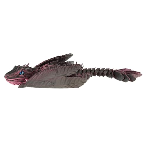 VAVPUP Gefiederter Wyvern Dragon 3D Printed Dragon Funny Articulated Dragon Dekorative 3D Dragon Joint Mobile Dragon Spielzeug für Home Office Schreibtischdekoration(Black-Meihong) von VAVPUP