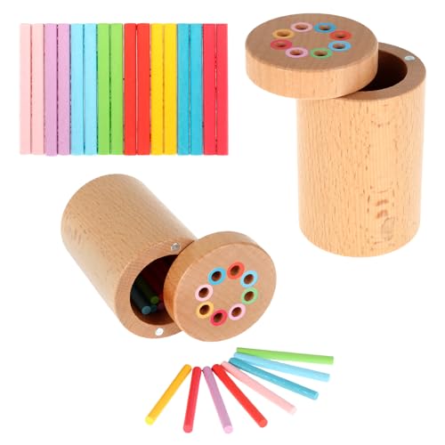 VAVPUP Montessori Toys Holzfarbe Sortierung Spielzeug Vorschule Lernaktivitäten Bildungsfeinmotorikspielzeug Entwicklungssusorische Spielzeuge für Kleinkinder Kinder Jungen Mädchen von VAVPUP