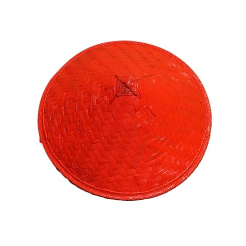 Orientalischer Hut，Party Cosplay Hut Bambushut, Kampfsport-Requisiten for Bühnenauftritte, Hüte for Männer und Frauen, ritterliche Männer und Frauen bei antiken Hüten aus Hanffasern(Red,36cm) von VAYEODEYU