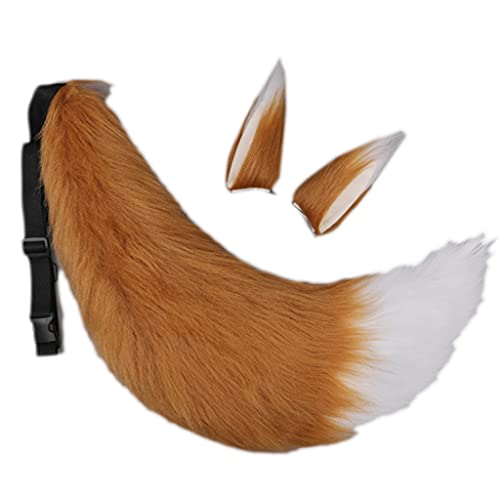 VAYEODEYU Cosplay-Requisiten-Sets, Zartes Design Cosplay Requisiten Sets Fuchs Wolf Ohren Haarnadel Plüsch Schwanz Anime Dekorative Halloween Kostüm Weihnachtsfeiern von VAYEODEYU