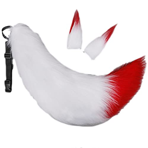 VAYEODEYU Cosplay-Requisiten-Sets, Zartes Design Cosplay Requisiten Sets Fuchs Wolf Ohren Haarnadel Plüsch Schwanz Anime Dekorative Halloween Kostüm Weihnachtsfeiern von VAYEODEYU