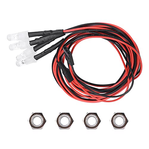 VBESTLIFE 4PCS RC-Zubehör 5 Mm Scheinwerfer RC-Zubehör LED-Leuchten für 1/10 Modellauto-LKW (Nr. 13 Licht weißes Licht + rotes Licht) von VBESTLIFE