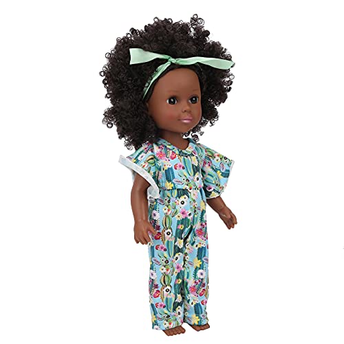 VBESTLIFE African Black Girl Doll, High Simulation Black Skin Curly Hair Baby Toy Doll Geschenkpuppen Puppen & Zubehör von VBESTLIFE