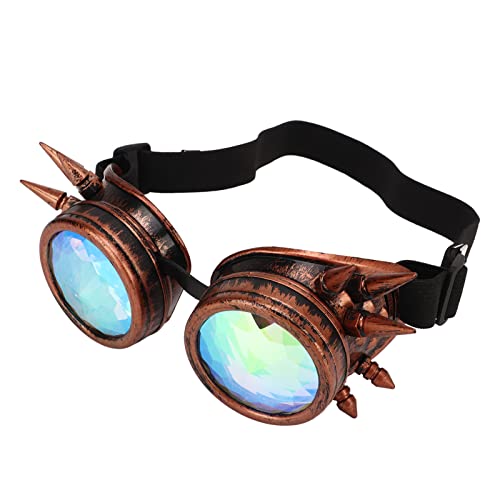 VBESTLIFE Steampunk Brille Schnalle Kaleidoskop Rave Brille Halloween für Dekoration (Lila Bronze) von VBESTLIFE