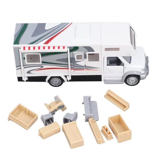 VBESTLIFE Wohnmobil Modell, 1/32 Sound Licht öffnende Türen, Simulation Pädagogisches Legierungs Wohnmobilspielzeug für (WHITE) von VBESTLIFE