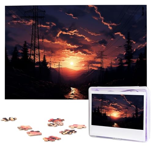 Puzzle für Erwachsene, 1000 Teile, Holzpuzzle, moderne Kunst, Puzzle, Abenddämmerung, Landschaft, anspruchsvolle Puzzle, individuelles Bild, Puzzle, personalisiertes Fotopuzzle für Geschenk, Familie von VBNTY