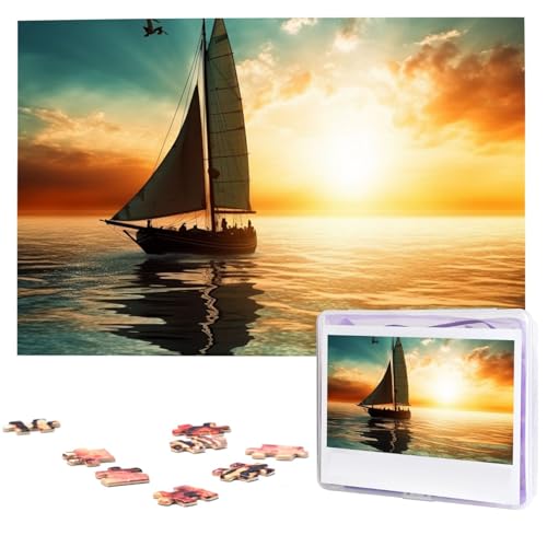 Puzzle für Erwachsene, 1000 Teile, Holzpuzzle, moderne Kunst, Puzzle, Boot, herausfordernde Puzzle, benutzerdefiniertes Bild, Puzzle, personalisiertes Fotopuzzle für Geschenk, Familie von VBNTY