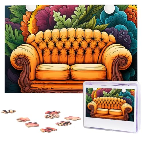 Puzzle für Erwachsene, 1000 Teile, Holzpuzzle, moderne Kunst, Puzzle, Couch, herausfordernde Puzzle, benutzerdefiniertes Bild, Puzzle, personalisiertes Fotopuzzle für Geschenk, Familie von VBNTY