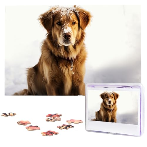 Puzzle für Erwachsene, 1000 Teile, Holzpuzzle, moderne Kunst, Puzzle, Hund im Schnee, anspruchsvolle Puzzles, individuelles Bild, Puzzle, personalisiertes Fotopuzzle für Geschenk, Familie von VBNTY