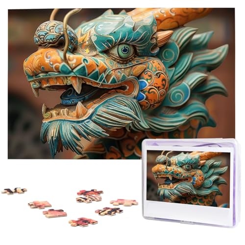 Puzzle für Erwachsene, 1000 Teile, Holzpuzzle, moderne Kunst, Puzzle, alter chinesischer Drache, herausfordernde Puzzles, individuelles Bild, Puzzle, personalisiertes Fotopuzzle für Geschenk, Familie von VBNTY