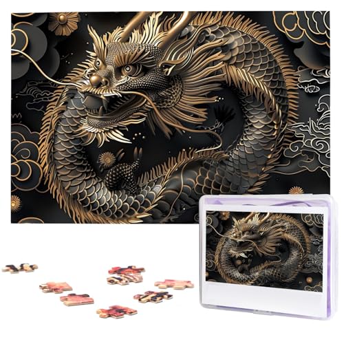 Puzzle für Erwachsene, 1000 Teile, Holzpuzzle, moderne Kunst, Puzzle, chinesischer Drachen-Stil, anspruchsvolle Puzzles, individuelles Bild, Puzzle, personalisiertes Fotopuzzle für Geschenk, Familie von VBNTY