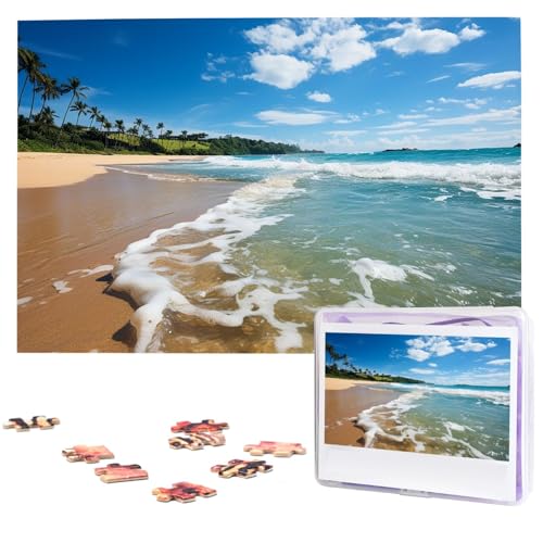 Puzzle für Erwachsene, 1000 Teile, Holzpuzzle, moderne Kunst, Puzzle, klarer Himmel, Welle, Strand, anspruchsvolle Puzzles, benutzerdefiniertes Bild, Puzzle, personalisiertes Fotopuzzle für Geschenk, von VBNTY