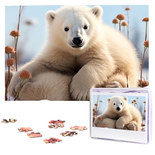 Puzzle für Erwachsene, 1000 Teile, Holzpuzzle, moderne Kunst, Puzzle, niedliche Eisbär-Tiere, herausfordernde Puzzles, individuelles Bild, Puzzle, personalisiertes Fotopuzzle für Geschenk, Familie von VBNTY