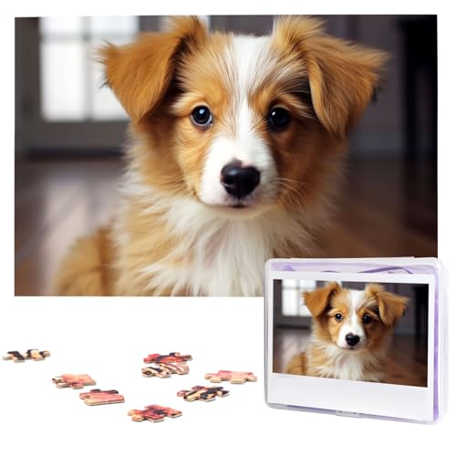 Puzzle für Erwachsene, 1000 Teile, Holzpuzzle, moderne Kunst, Puzzle, niedlicher Welpe, Hund, anspruchsvolle Puzzles, individuelles Bild, Puzzle, personalisiertes Fotopuzzle für Geschenk, Familie von VBNTY