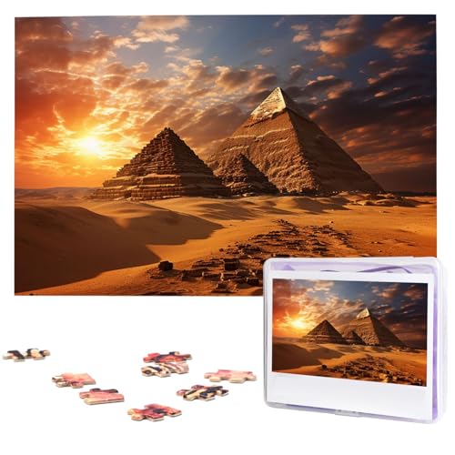 Puzzle für Erwachsene, 1000 Teile, Holzpuzzle, moderne Kunst, ägyptische Pyramiden, herausfordernde Puzzles, individuelles Bildpuzzle, personalisiertes Fotopuzzle für Geschenk, Familie von VBNTY