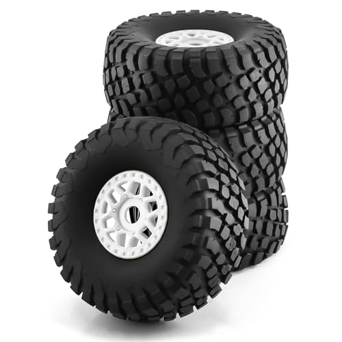 Reifen Kunststoff Räder Kompatibel Mit ARRMA Für Mojave Für Für traxxas Für UDR Für Yikong Für DF7 Für FS 1/7 Desert Short Course Truck-Reifen Offroad-Buggy-RC-Auto(White,B) von VBNYBA