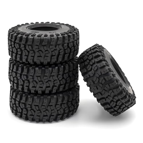Reifen Kunststoff Räder Kompatibel Mit TRX-4, Für Axial, Für SCX10 90046, Für D90, Für Voodoo, Für KLR, Für 1/10 RC Crawler, 4-teiliger 2,2-Zoll-Beadlock-Felgen-Gummireifensatz(Color7) von VBNYBA