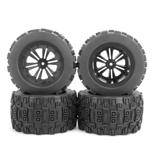 VBNYBA Reifen Kunststoff Räder Für 1/10 RC Modell Auto Monster Truck Zubehör Räder 4PCS 128X70MM 12mm Adapter Reifen von VBNYBA