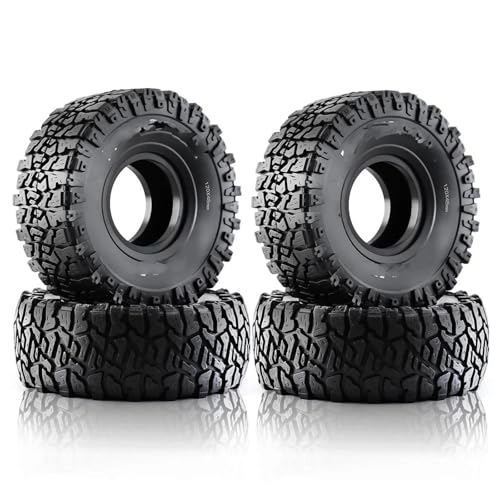 VBNYBA Reifen Kunststoff Räder Für Axial Für SCX10 90046 Für AXI03007 Für TRX4 Für Redcat Für Gen8 Für 1:10 RC Crawler Car 120MM 1.9 "Gummi Rock Reifen Rad Reifen 4PCS von VBNYBA