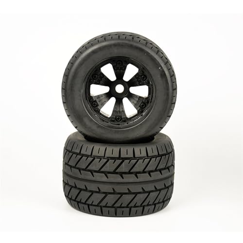 VBNYBA Reifen Kunststoff Räder Kompatibel Mit A8021 1/8 RC-Fernbedienungsmodellautos Monster Flat Sports Tire Road Tires Wheel 17mm Adapter 165mm * 104mm Modifizierte Teile(Black-2pcs) von VBNYBA
