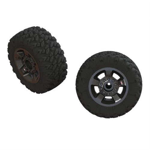 VBNYBA Reifen Kunststoff Räder Kompatibel Mit ARRMA Für ARA550053 Für MT Front/ear 2,8 Pre Montiert Reifen Zubehör 2PCS von VBNYBA