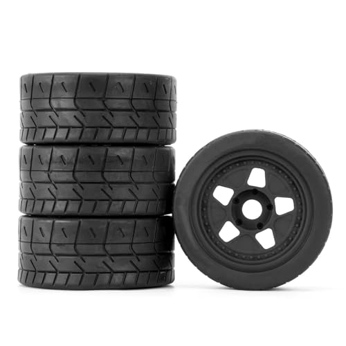 VBNYBA Reifen Kunststoff Räder Kompatibel Mit ARRMA Für INFRACTION Für FELONY Für LT18090 1/7 Reifen RC-Simulationsmodell Zubehör Runflat-Reifen 4-tlg. Reifen(Black) von VBNYBA