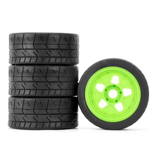 VBNYBA Reifen Kunststoff Räder Kompatibel Mit ARRMA Für INFRACTION Für FELONY Für LT18090 1/7 Reifen RC-Simulationsmodell Zubehör Runflat-Reifen 4-tlg. Reifen(Green) von VBNYBA