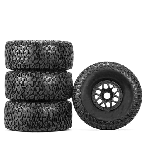 VBNYBA Reifen Kunststoff Räder Kompatibel Mit ARRMA Für Mojave 1/7 RC-Modellauto, Kurzstrecken-LKW-Zubehör, RC-Auto, Geländereifen, Räder, 4 Stück, 135 X 59 Mm, 17 Mm Adapter(Black,A) von VBNYBA