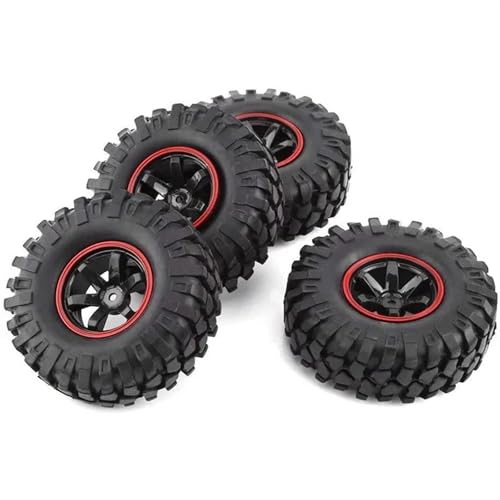 VBNYBA Reifen Kunststoff Räder Kompatibel Mit Amiya Für CC01 D90 701A 4PCS 1/10 1.9Inch Off Road Climb Rock Crawler Autoreifen Super Soft 96MM Gummireifen Felge Hex 12MM von VBNYBA