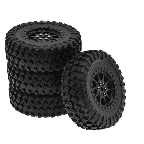 VBNYBA Reifen Kunststoff Räder Kompatibel Mit Für MN Für D90 Für MN98 Für MN99S Für MN82 Für WPL Für C14 Für C24 Für C34 Für B14 Für B24 RC Auto-Upgrades Teile Zubehör(Black) von VBNYBA