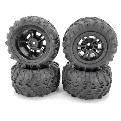 VBNYBA Reifen Kunststoff Räder Kompatibel Mit HBX 16889 Für WLtoys 124016/124017 Truggy Truck Mit 12 Mm Metallsechskant-Offroad-Rad RC-Gummi-Winterreifen von VBNYBA