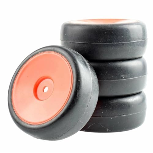 VBNYBA Reifen Kunststoff Räder Kompatibel Mit HSP Für HPI RC 9071-6018 1/10 1:10 Tourenwagen Slick Racing Reifen & Radsätze(Orange) von VBNYBA