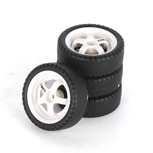 VBNYBA Reifen Kunststoff Räder Kompatibel Mit LDRC Für AE86 Für A86 Für A86P Für LD1801, 4 Stück 33 Mm RC Drift-Reifenrad, Hartreifen, 1/18 RC-Auto-Upgrade-Teile, Zubehör(Black) von VBNYBA
