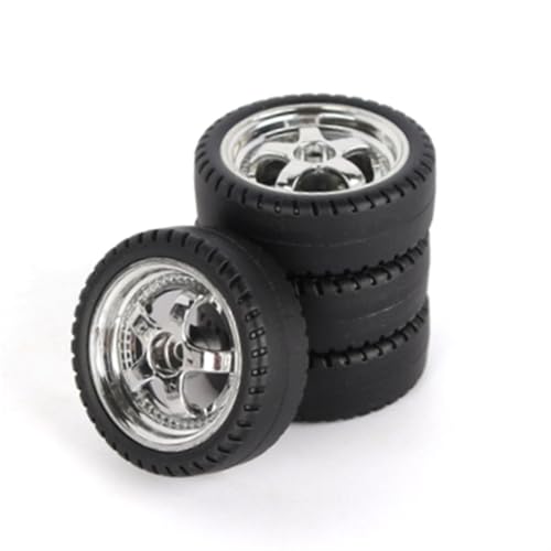 VBNYBA Reifen Kunststoff Räder Kompatibel Mit LDRC Für AE86 Für A86 Für A86P Für LD1801, 4 Stück 33 Mm RC Drift-Reifenrad, Hartreifen, 1/18 RC-Auto-Upgrade-Teile, Zubehör(White) von VBNYBA