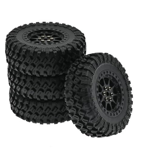 VBNYBA Reifen Kunststoff Räder Kompatibel Mit MN 1/12 RC Für MN90 Für MN91 Für MN99 Für MN99S Kletterauto-Upgrade-Teileclip-Reifeninnenbaumwollreifenmodifikation RC-Teile(Black) von VBNYBA