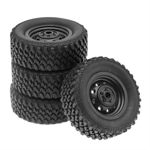 VBNYBA Reifen Kunststoff Räder Kompatibel Mit MN82 Für MN D90 Für MN98 Für MN99S Für WPL Für C14 Für B24 RC-Auto-Upgrade-Teile Zubehör 62 Mm Reifen Reifen Rad von VBNYBA