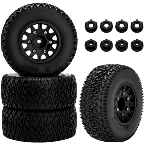 VBNYBA Reifen Kunststoff Räder Kompatibel Mit Slash Für Arrma Für Senton Für Axial Für Losi Für HSP 1/10 Auto RC Truck Universalreifen 12 Mm/14 Mm Sechskant RC Rad Und Reifen Für(Black) von VBNYBA