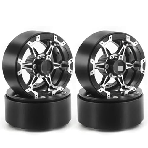 VBNYBA Reifen Kunststoff Räder Kompatibel Mit TRX4 Für D90 RC-Auto, 4 Stück Ersatz 1,9 Zoll Aluminiumlegierung Räder von VBNYBA