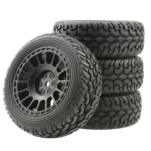 VBNYBA Reifen Kunststoff Räder Kompatibel Mit Wltoys 144001 124018 124019 Für MN99S Für MN90 Für MN86 Für HSP Für HPI 1:10 1:14 1:16 Auto Offroad-Buggy-Reifen Rad 4St(Black,A) von VBNYBA