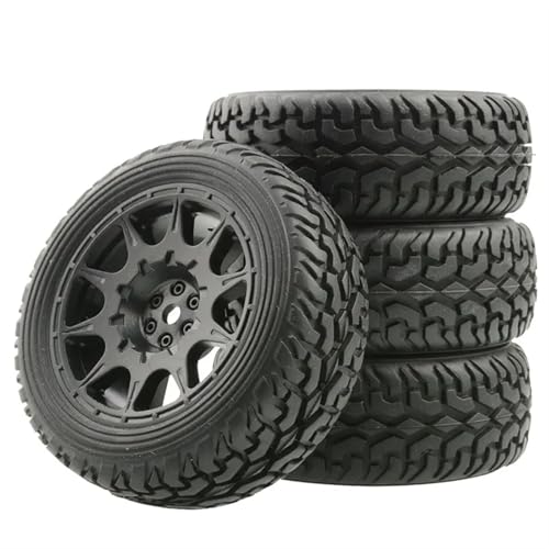 VBNYBA Reifen Kunststoff Räder Kompatibel Mit Wltoys 144001 124018 124019 Für MN99S Für MN90 Für MN86 Für HSP Für HPI 1:10 1:14 1:16 Auto Offroad-Buggy-Reifen Rad 4St(Black,B) von VBNYBA