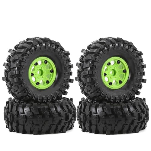 VBNYBA Reifen Kunststoff Räder Kompatibel Mit YIKONG Für AXIAL Für RGT Für SCX10 Für R155 Für RS Für RED Für Spider 1/10 1,9-Zoll-Fernbedienungs-Crawler-Reifen-Autoreifen(Green) von VBNYBA