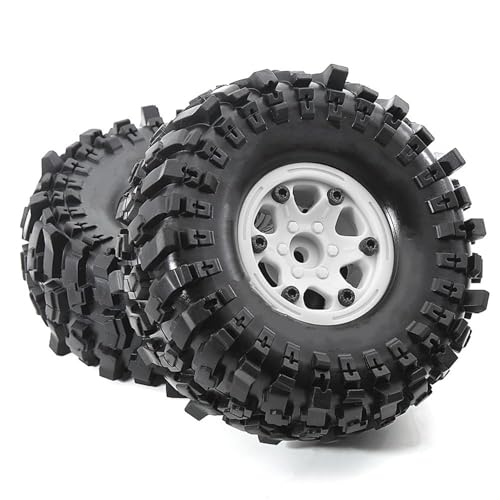 VBNYBA Reifen Kunststoff Räder Kompatibel Mit YIKONG Für AXIAL Für RGT Für SCX10 Für R155 Für RS Für RED Für Spider 1/10 1,9-Zoll-Fernbedienungs-Crawler-Reifen-Autoreifen(White) von VBNYBA