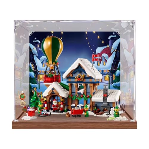 Acryl-Vitrine für Lego 10339 Santa's Post Office staubdichte Vitrine (Modell nicht im Lieferumfang enthalten) (Hintergrundabsatz) von VBXDHIID