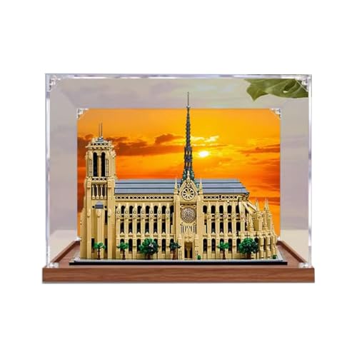 Transparente Acryl-Vitrine für Lego 21061 Notre Dame de Paris staubdichte Vitrine (Modell nicht im Lieferumfang enthalten) (Hintergrundabsatz) von VBXDHIID