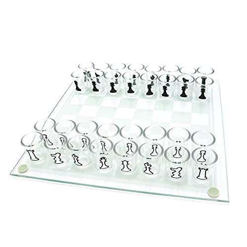 Glas-Schach-Set, 25 cm, quadratisch, Schachbrett, Einrichtungsspiel, Erwachsene, Kinder, Geschenk, Familienspiel, Schachbrett von VCGIIEEWGHJDEW