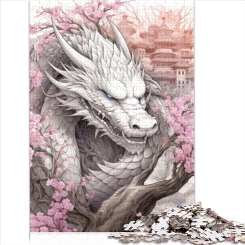 1000 teiliges Puzzle japanischer Drache Kirsche Puzzle für Erwachsene Holzpuzzle Lernspiele für Erwachsene und Kinder 1000 Teile (75 x 50 cm) von VCHICS