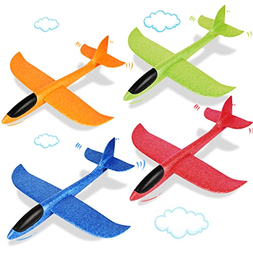 VCOSTORE Styroporflieger Wurfgleiter Kinder, 4 Stück Flugzeug Spielzeug Styropor Segelflieger Groß Segelflugzeug für Kinder und Erwachsene von VCOSTORE