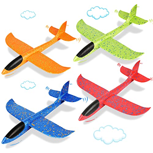 VCOSTORE Styroporflieger Wurfgleiter Kinder, 4 Stück Flugzeug Spielzeug Styropor Segelflieger Groß Segelflugzeug für Kinder und Erwachsene von VCOSTORE