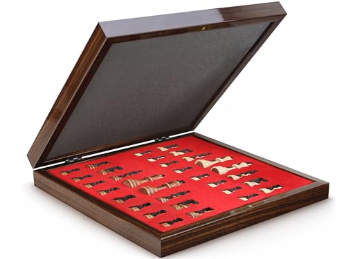 Faltbare Premium Schach Spiel mit Massiv Holz Schachfiguren von VD vatan since 1975